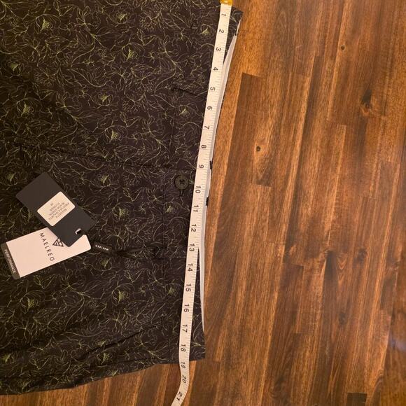 Maelreg Men's Golf Shorts Size 38 Black Green Floral ProFlex Stretch MGGS012 NWT - Picture 2 of 5